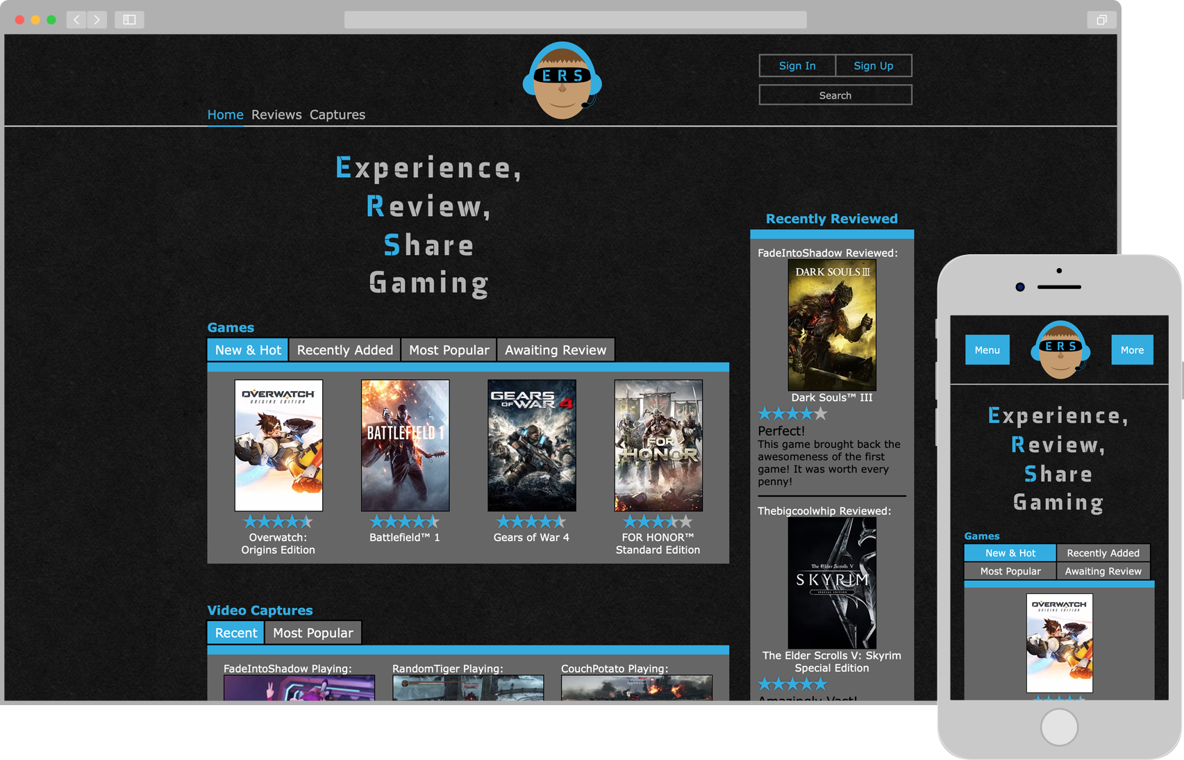 Picture of ERS Gaming Website