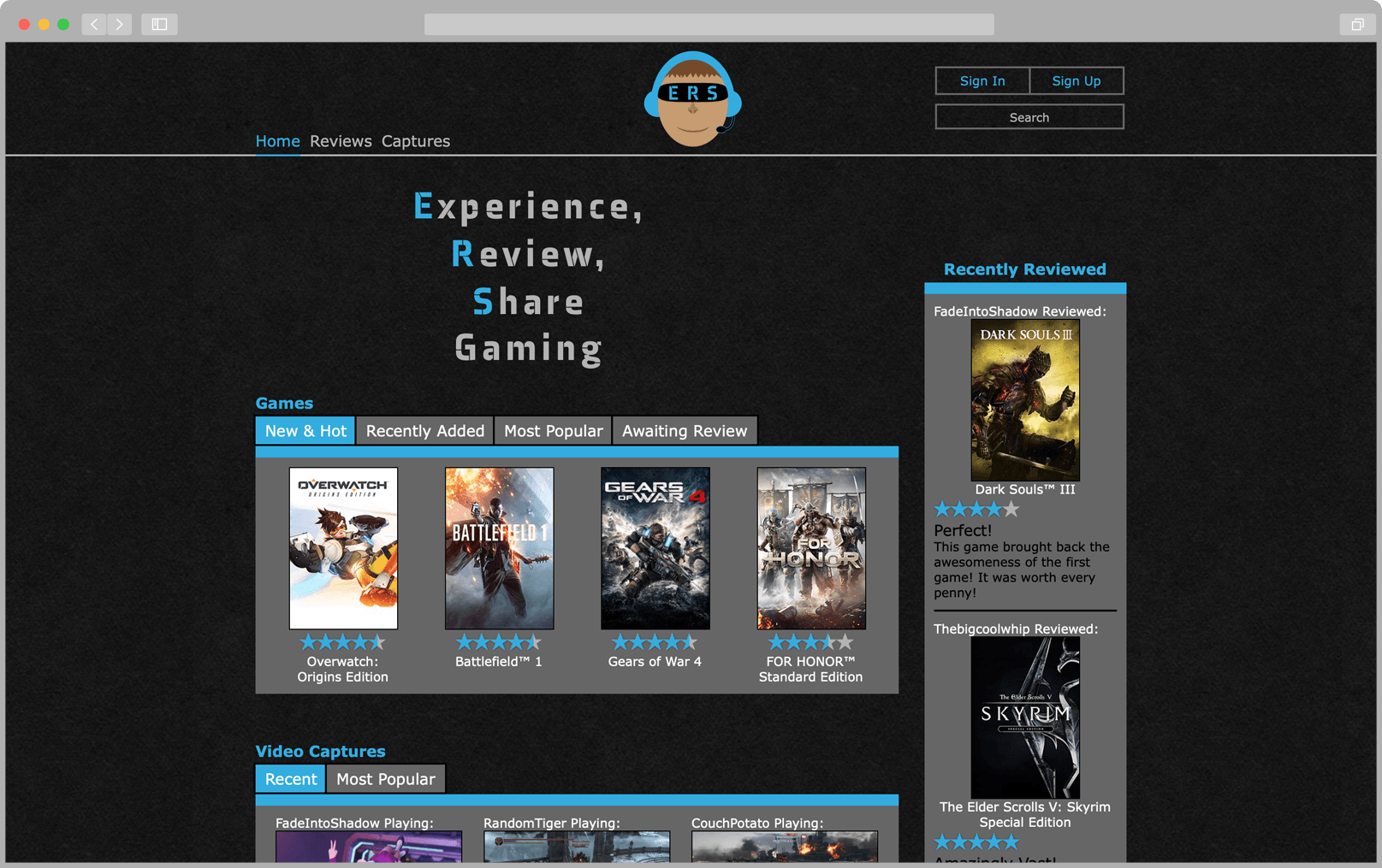 ers gaming website example