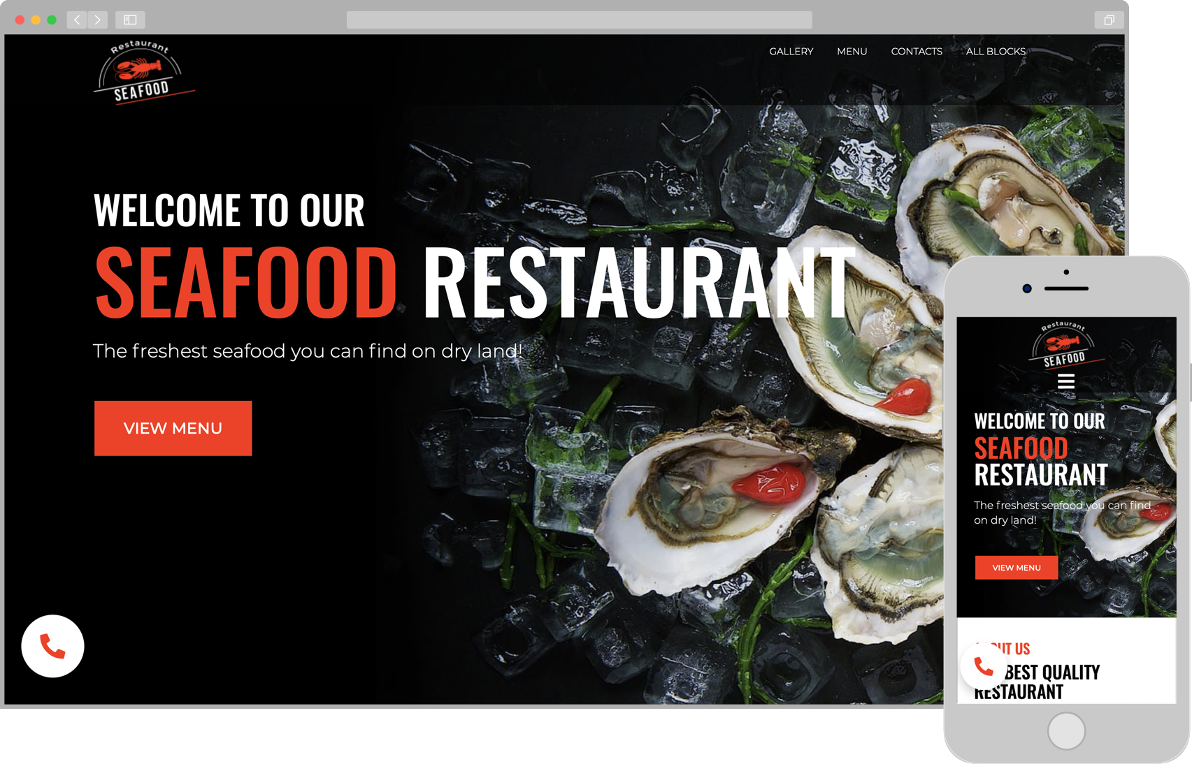 Picture of Seafood Restaurant Website
